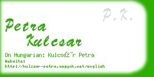 petra kulcsar business card